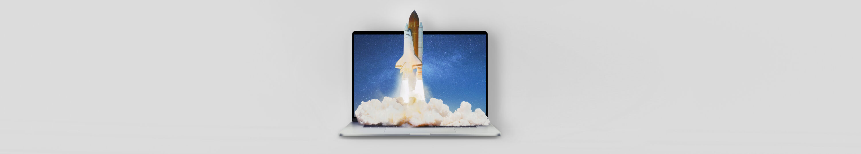 Space,Shuttle,Rocket,Ship,Successfully,Takes,Off,From,A,Laptop